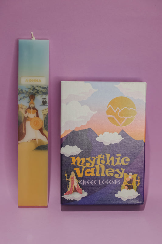 Πασχαλινό Σετ «Αθηνά» – Λαμπάδα & Παιχνίδι Mythic Valley